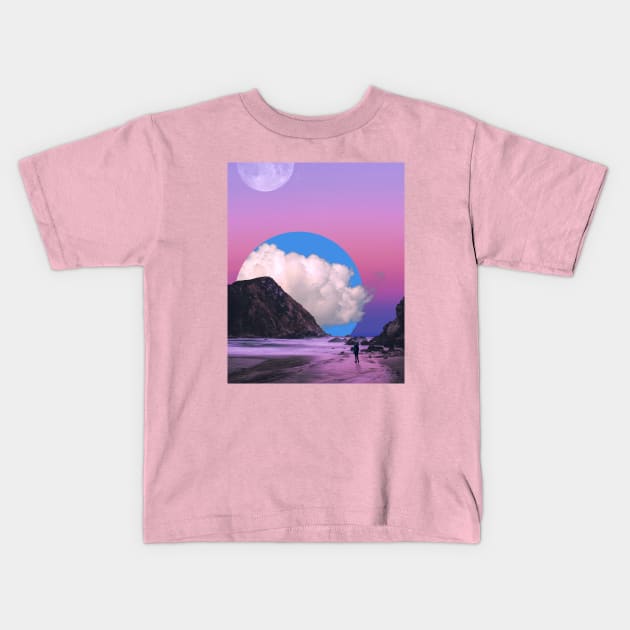 Pink and Blue Skies Kids T-Shirt by Aaron the Humble